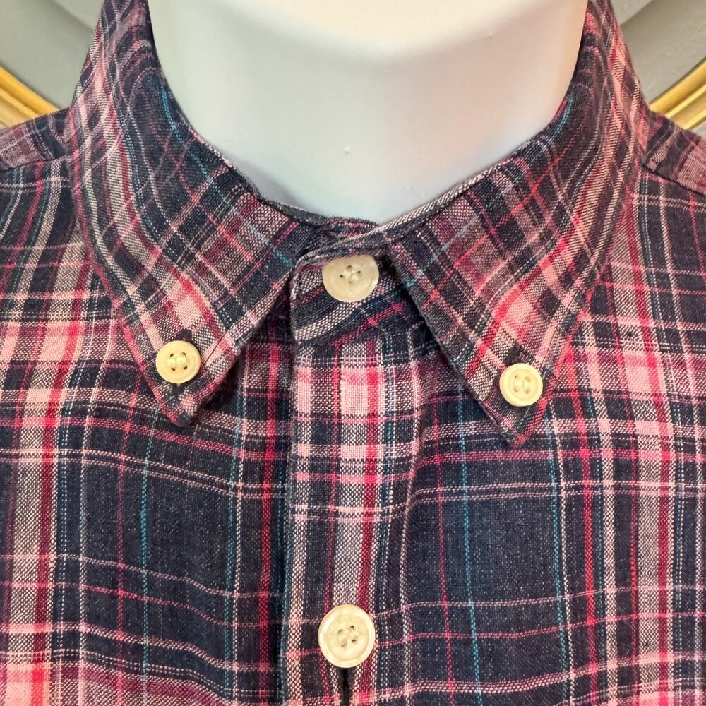 Murano Pink & Navy Plaid Button-Down Shirt - Picture 2 of 10
